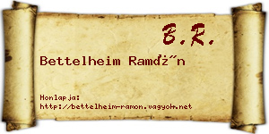 Bettelheim Ramón névjegykártya